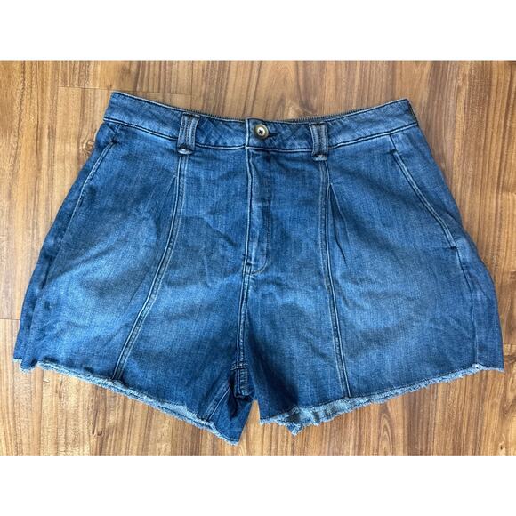 Pilcro and the Letterpress High Rise Raw Hem‎ Blue Denim Shorts - Size 30 - Picture 1 of 7